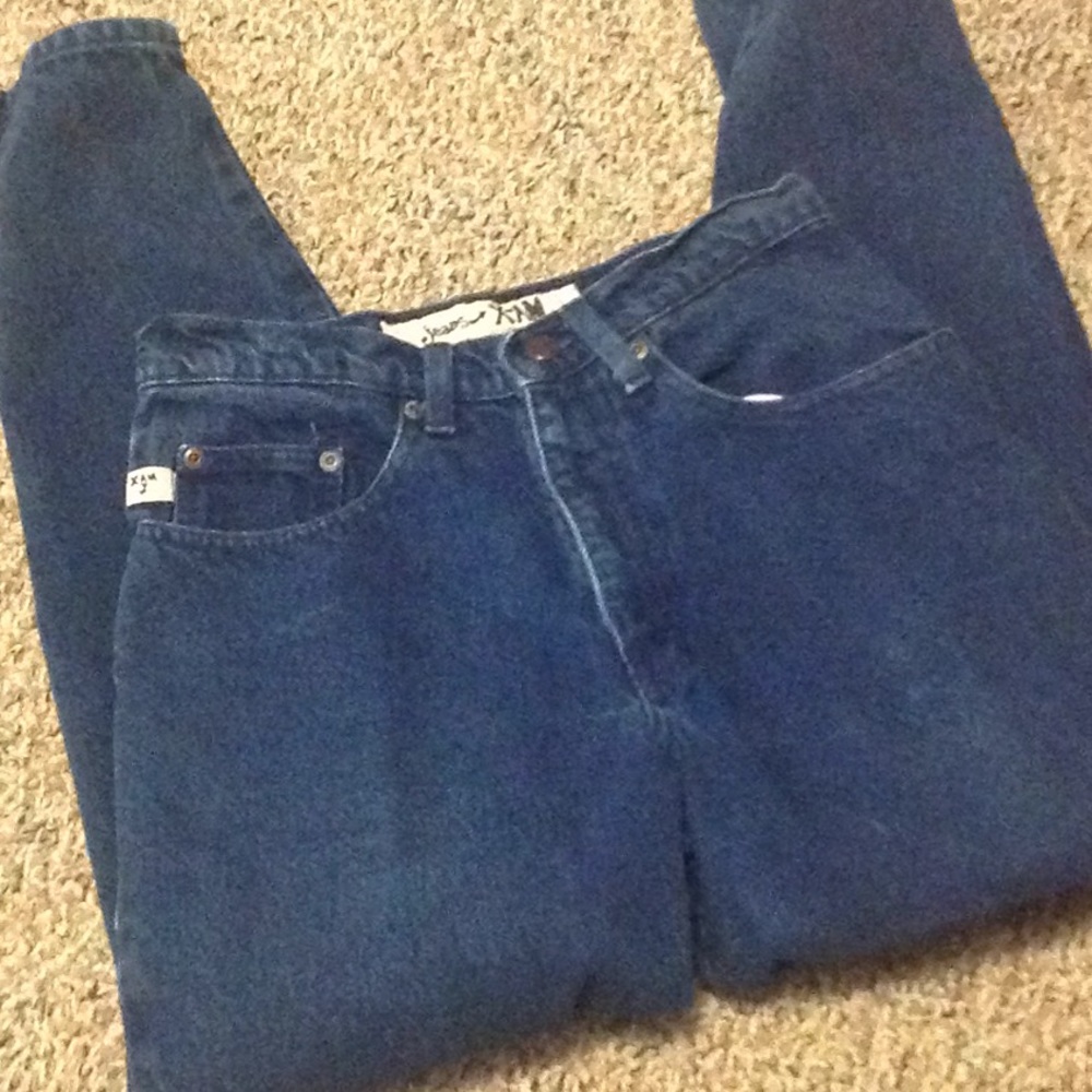 X-AM - women's, high waist jeans,  sz 7/8,  blue, VINTAGE